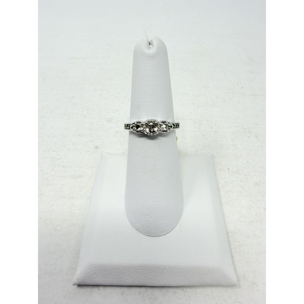 Shop LC Turkizite/Russian Diopside Platinum Sterling Silver Size‎ 6 Ring 5057